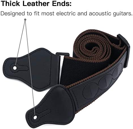 tifanso Guitar Strap, Soft Cotton Guitar Straps With 3 Pick Holders, Strap Button Headstock Adaptor, 1 Pair Strap Locks and 3 Guitar Picks Set For electric/Acoustic Guitar